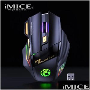 マウスRyra Rechargeable Wireless Mouse Gamer for Computer RGB Gaming Bluetooth 2.4G USB Silent Ergonomic Laptop PC Drop Delivery Comput otv8l