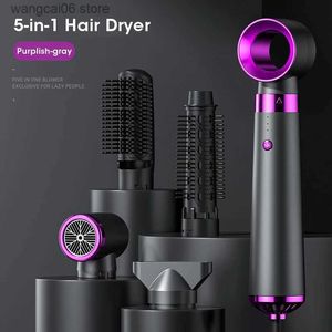 Elektrisk hårtork Ny 5 i 1 Electric Healt Torcher Hot Air Brush Multifunktionell hårstrån Negativ Ion Curler Blow Dryer Styling Set T240323