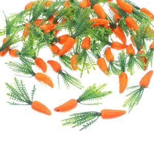 Flores decorativas 60 peças cenouras simuladas artesanato plantas mini para artesanato cozinha doméstica modelo de vegetais falsos