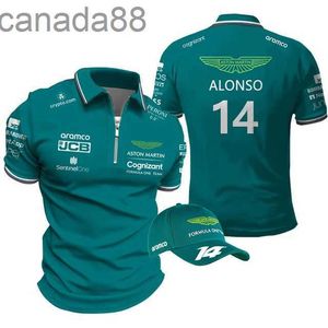Мужские футболки F1 Aston Martin Polo Испанский гонщик Фернандо Алонсо 14 Рубашки Высококачественная одежда может быть отправлена Отдать шляпы LTTI
