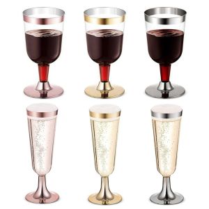 Boormachine 6 шт. одноразовые пластиковые бокалы для вина фламинго западные пищевые бокалы для вина вечерние сайт бокалы для шампанского барное хранение