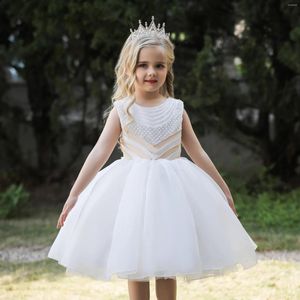 Flickklänningar pärlstav prinsessklänning för barn