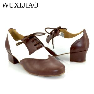 scarpe wuxijiao Nuova vera pelle da uomo da uomo scarpe da ballo latino tallone 4,5 cm da 4,5 cm 2846 scarpe da ballo da ballo scarpe personalizzate di grandi dimensioni personalizzate