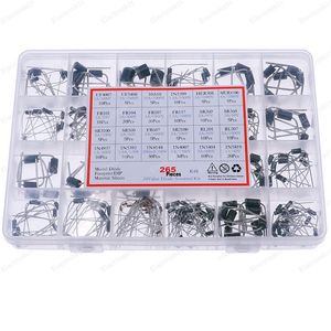 265pcs/Box Fast Switching Sctky Diode Kit 1N4007 UF5408 UF4007 1N5399 HER308 MUR4100 1N4148 RL207 SR3100 FR607 1N5819 1N5404 240307