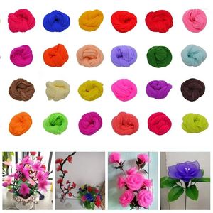 Kwiaty dekoracyjne 5pcs wielokolorowy nylonowa pończocha Ronde Flower Material Drubled Akcesorium ręcznie robione