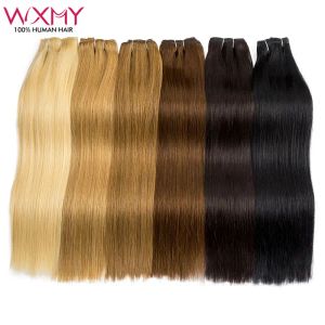Extensions Remy Human Hair Extensions Clip In Straight Hair Full Head 8Pcs/Set WXMY Real Human Hair Extension 1224Inch Free Shipping