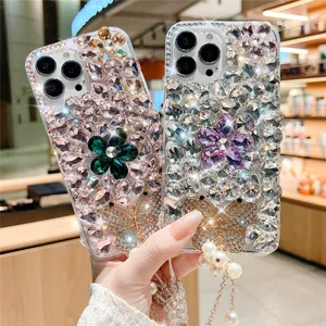 Custodie per telefoni di design Bling di moda per iPhone 15Pro Max 14 15Pro 15Plus 11 12 13 14 Pro Max XR Cover con strass Custodia per Samsung S24 S23 S22 ULTRA