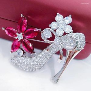 Brooches Women Lapel Pin High-heel Shoes For Wedding Party Flower Bouquet Brooch Accessories Ladies Bow-knot Pins