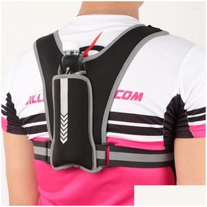 Borse da esterno Zaino da corsa Gilet sportivo riflettente Borsa per telefono Pacchetto di guida multifunzionale Leggero per lo sport Ciclismo Arrampicata Dro Otwr6