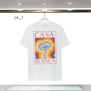 CASA BLANCA 남자 셔츠 디자이너 T 셔츠 카사 블랑 셔츠 실크 여름 짧은 소매면 카사 티 패션 트렌드 브랜드 Casablanc Comfor 100% 면화 미국 크기 3603