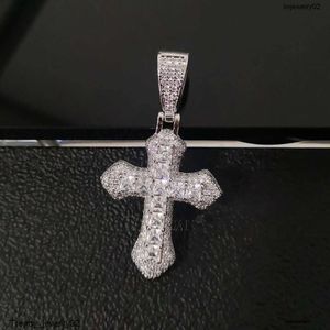 Classic Hiphop Sterling Sier Moissanite Necklace 25x47mm Cross Pendant For Women Gifts Fine Jewelry