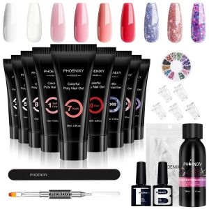 فساتين Poly Nail Gel Kit Full Manicure Set Quick Building Gel All for Sext Extension Soak Off Extend