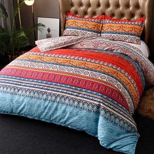 Boho Pattern Duvet Cover 세트 지퍼 클로저 코너 타이 230308을 갖춘 소프트 마이크로 화이버