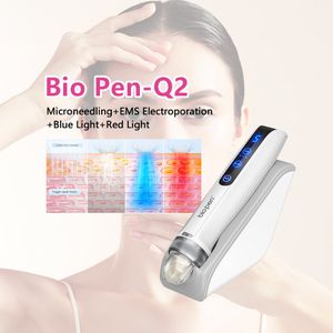 Auto Wireless Derma Pen EMS Microneedling Bio Pen Q2 Elektroporation LED Licht Therapie Kollagen Regeneration Haar Wachstum Hautpflege Gerät