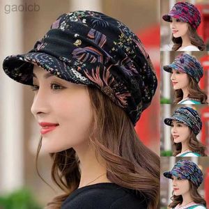 Wide Brim Hats Bucket 5 colors Short and wide floral print earbuds ethnic windproof foldable warm womens autumn winter outdoor hat no size available buckets 24323