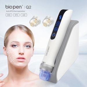 New Upgraded Bio Pen Q2 EMS Microneedlng Pen with LED Light Red and Blue Light Therapy Skin Reiuvenation Hair Growth Facial Machine