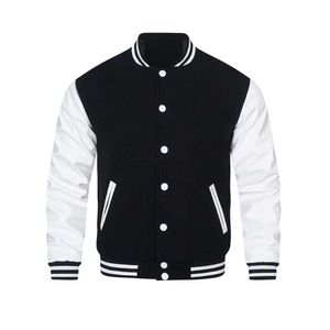 HOOD CREW Mens Varsity Jackets Faux Leather Sleeve Letterman Boys College Baseball Jacket