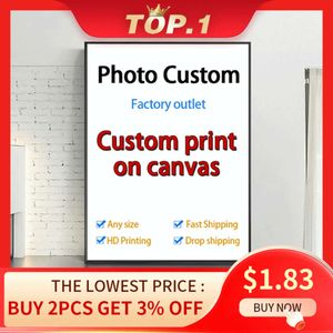 Ywdecoração pintura personalizada em tela hd impressão personalizada sua imagem arte de parede poster fotos para sala de estar decoração de casa