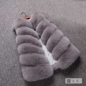 Fur Fox Fur Vest Ceat imitacja Średni długi sztuczny