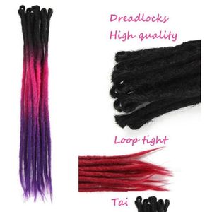 Syntetyczne przedłużenia włosów ręcznie robione dreadki Ombre Cloghet Warkocze Strach Dread Plaging Bloiding Blonde Drop Products Dhzl4