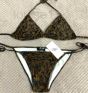Women's Swimwear Designer Brand Fe11 Brown Bikini Show Thin Sexy Swimsuit M6S9