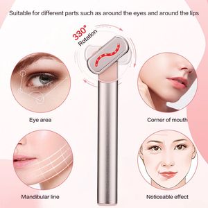 EMS Microcurrent Eye Face Lyftanordningen Röd ljus Ansikt Wand Eye Neck Massager Skin åtdragning Anti Wrinkle Face Firm Beauty Tool