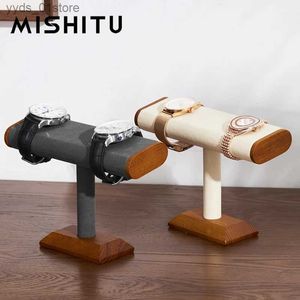 Jewelry Boxes MISHITU Solid Wood T-Bar Display Stand Jewelry Organizer Holder for Wrist Countertop Jewelry Storage Rack L240323