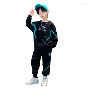 Set di abbigliamento Set autunnale per ragazzo per bambini Camicia con stampa di moda Top e pantaloni Due pezzi Streetwear Abiti fantastici Tute primaverili per ragazzi adolescenti