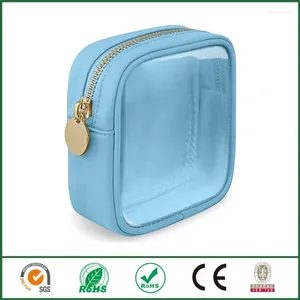 Cosmetic Bags Mini Clear Travel Makeup Organizer Bag Small Cute Preppy Zipper Toiletry Storage Clutch Coin Pouch For Women