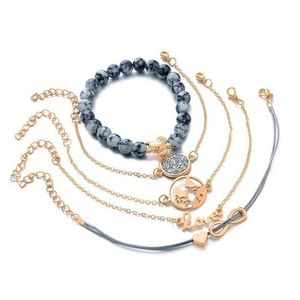Kedjedesigner armband mode kvinnor älskar sköldpaddor flätade rep smycken gåvor 5 st/set droppleverans armband dhqwk