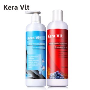 Treatments KeraVit 500ml Straightening Hair Product 5% Brazilian Treatment Keratin Hair Straightening+500ml Purifying Shampoo Free Shipping