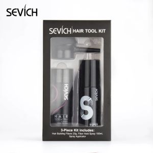 Uchwyty Sevich 3PCS/SET 25G Włókno włosy Spray +Dyszka aplikator100 ml Włosy mocne trzymanie peruki Wej Budowanie włosów Włókna dla mężczyzny kobiety