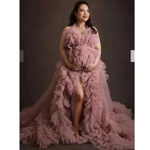 Tulle moderskapsklänning Klänning Graviditetsklänning för fotoshoot Blush Tulle Maternity Custom Wedding Dress Baby Shower