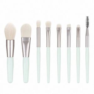 Privatetikett 4Colors 8st/Set Makeup Brush Kit Portable Super Soft Eye Shadow Foundati Blending Beauty Make Up Tool Bulk U4GX#
