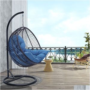 Hammocks Patio Hanging Egg Chair Outdoor Hammock Swing Stand Cushion Seat Drop Delivery Home Garden Furniture Otvjb