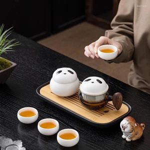 Teaware Sets Panda Side Handle Tea Set Household Light Luxury High-End Ceramic And Teapot Gift Chinese