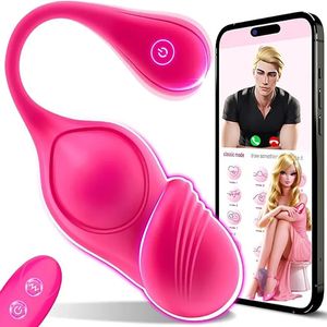 Tragbarer vibrierender G-Punkt-Höschenvibrator, Sexspielzeug für Frauen, App-Fernbedienung, Kugel-Klitoris-Mini-Ei-Dildo-Vibrator, Analspielzeug 240312