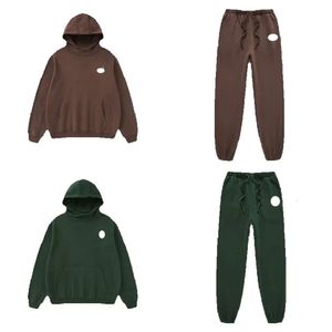 Jogger eşofmanlı 3D işlemeli yoga kapüşonlu sweatshirt - Ağır mürettebat boyun ve başlık, gevşek uyumlu büyük boy sıcak polar - Şehir stüdyo -sokak kazak