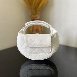 Women Luxury Handbag Designer Diamond Plaid High Quality Grain Cow Leather Crescent Bags Mini Fashion Classic Round Palm Wallet Handheld Handbags