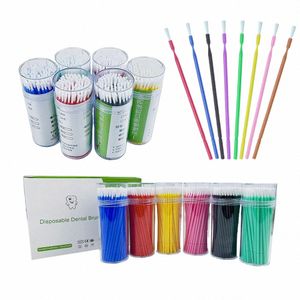 100pcs / garrafa Dental Descartável Micro Escovas Aplicadores Extensi Limpeza Bendable Odtologia Micro Makeup Cleaner ferramenta s5jF #