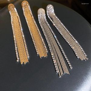 Dangle Earrings Classic Shiny Crystal Women Exaggerated Long Tassels Rhinestone Korean Fashion Jewelry Party Wedding Gifts