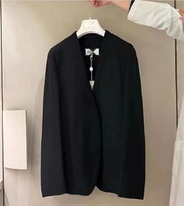 2024 Yeni Yün Takım Sıradan Unisex Ceket Minimalist MM6 Yapısal Donçuklu Yakasız Blazer Erkek ve Kadın Gevşek