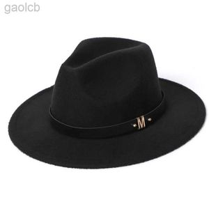 Szerokie brzegowe czapki wiadra kapelusze nowe modnie męskie fedora czapka damska kapelusz jazzowy elegancki jesień i zimowa naśladowanie wełna w Wielkiej Brytanii na zewnątrz rozrywki czapki 24323