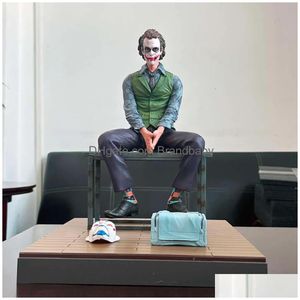 Novidade Jogos Mascote Trajes Filme Joker Heath Ledger Palhaço Pvc Action Figure Coleção Estátua Modelo Brinquedos 28cm Bookshlef Ornament Ch Dhscl