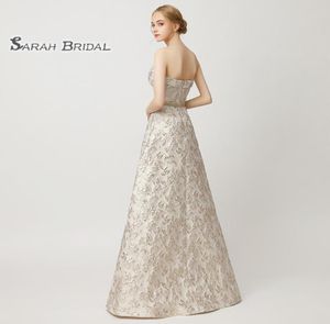 Luxury Long Aline Sexig stropplös promklänningar 2019 Backless Formal Wear Sleeveless golvlängd Kvällens festklänningar5545342