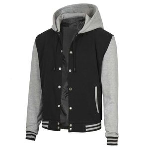 Decrum Hooded Varsity Jacket - High School Letterman Bomber Style Hoodie Baseball Jackets for Men