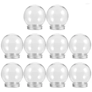 Dekoracyjne figurki 10pcs DIY Śnieżne globe globusy woda spręż się czapki puste, tworząc rekwizyty rzemieślnicze świąteczne wyświetlacz faworyzuje prezenty