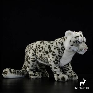 Neve leopardo anime bonito plushie pantera brinquedos de pelúcia animais realistas simulação boneca de pelúcia kawai brinquedo presentes 240321