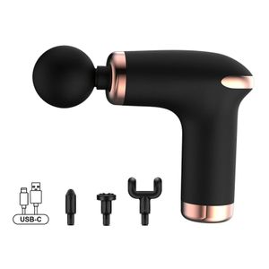 USB Portable Mini Massage Gun Pistol Massager för Body Neck Deep Tissue Muscle Relaxation Gikt smärtlindring 240313