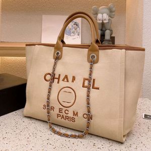 Bolsas de luxo de praia letra CC Totes Bolsa Fashion Canvas Bag Brand Womens Brand Ch Feminino Bolsas de Designer Bordadas
